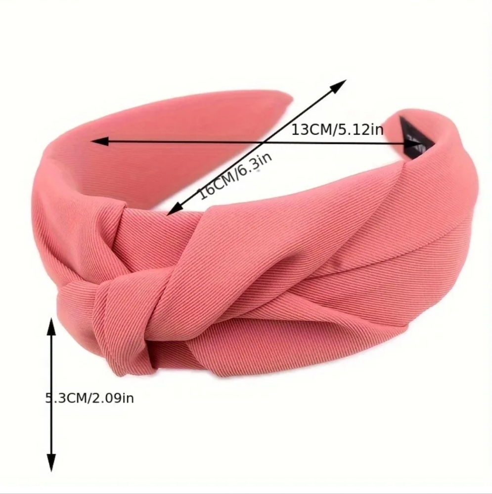 Wide Brim Knotted Head Band Tomato Red